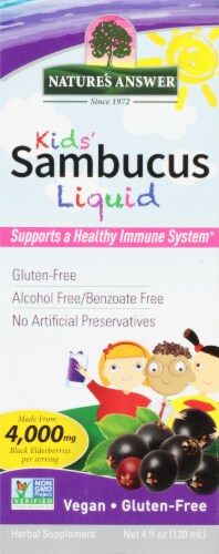 Natures Answer Sambucus Kids Formula Dietary Supplement 4000mg Perspective: front