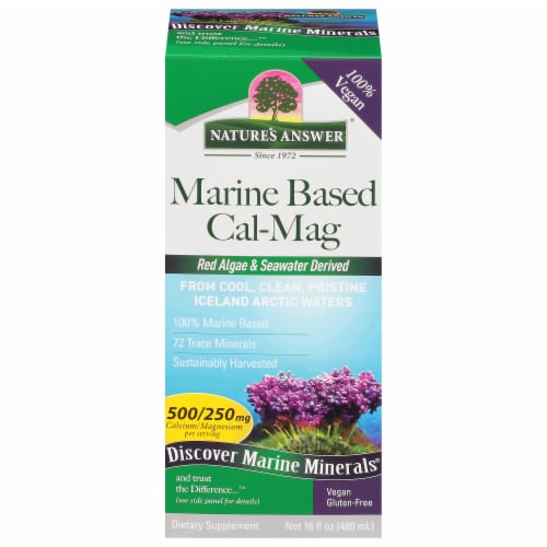 Nature's Answer Plant Based Calcium 500 mg / Magnesium 250 mg Dietary Supplement Perspective: front