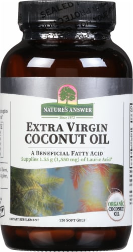 Nature's Answer Extra Virgin Coconut Oil Softgels Perspective: front