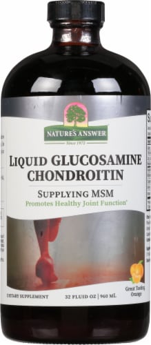 Nature's Answer Liquid Glucosamine and Chondroitin with MSM Natural Orange Perspective: front