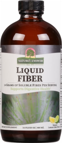 Nature's Answer Lemon Lime Flavored Liquid Fiber Dietary Supplement Perspective: front