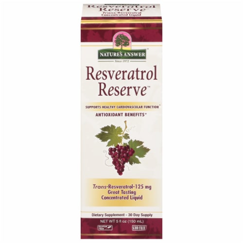 Nature's Answer Resveratrol Reserve Dietary Supplement Perspective: front