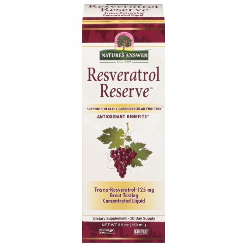 Nature's Answer Resveratrol Reserve Dietary Supplement Perspective: front