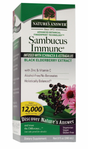 Nature's Answer Black Elderberry Extract Sambucus Immune Supplement Perspective: front