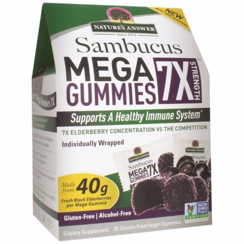 Nature's Answer Sambucus 7X Strength Mega Gummies Perspective: front