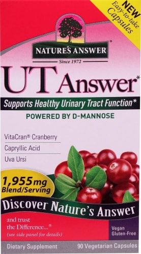 Nature's Answer UT Answer with D-Mannose Vegetarian Capsules 1955mg Perspective: front