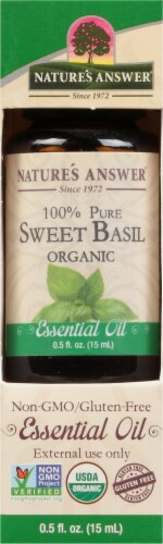 Nature's Answer Sweet Basil Essential Oil Perspective: front