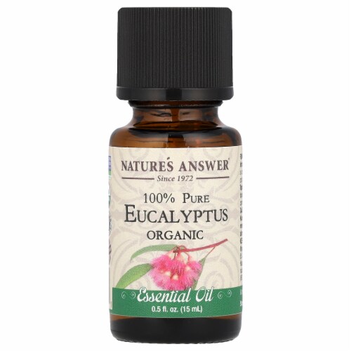 Nature's Answer 100% Pure Organic Essential Oil Eucalyptus - 0.5 fl oz (15 ml) Perspective: front