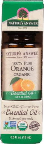 Nature's Answer Orange Essential Oil Perspective: front