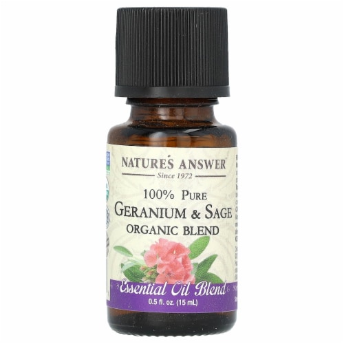 Nature's Answer 100% Pure Organic Essential Oil Blend Geranium & Sage - 0.5 fl oz (15 Perspective: front