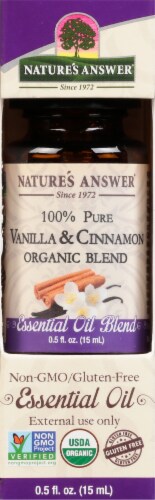 Nature's Answer Organic Vanilla & Cinnamon Essential Oil Perspective: front