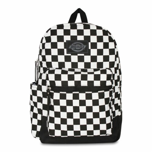 White Checkered Backpack Purse