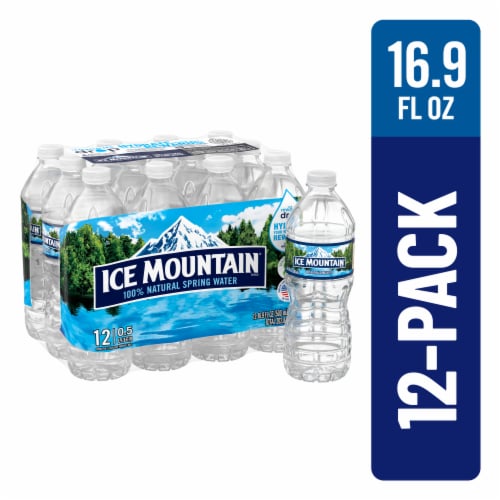 Ice Mountain® 100% Natural Spring Bottled Water Perspective: front