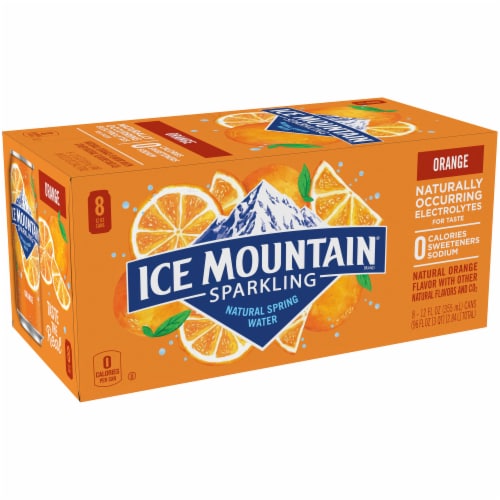 Ice Mountain® Orange Sparkling Water 8 Count Perspective: front