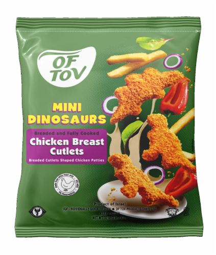 Of Tov Frozen Dinosaur Shaped Chicken Breast Cutlets Perspective: front
