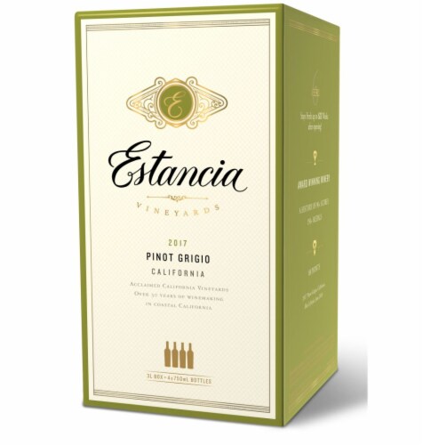 Estancia Wines 2017 California Pinot Grigio Pack Perspective: front