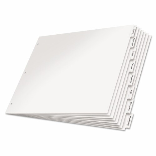Paper Insertable Dividers, 8-Tab, 11 x 17, White, Clear Tabs, 1 Set Paper Insertable Dividers, 8-Tab, 11 x 17, White, Clear Tabs, 1 Set