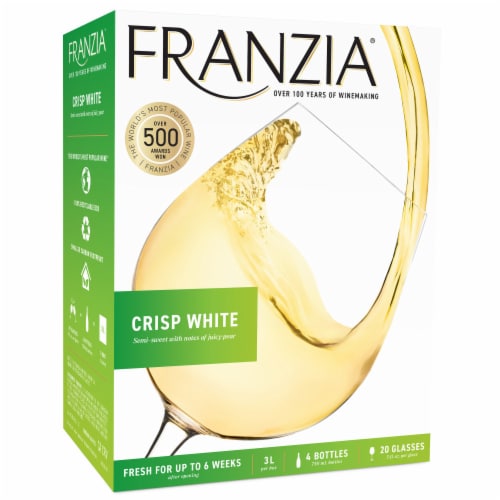 Franzia Crisp White Blend Wine Box Perspective: front