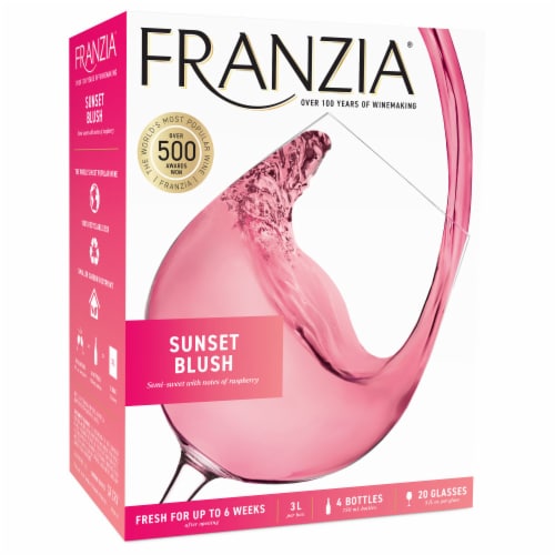 Franzia Sunset Blush Blend Rose Wine Box Perspective: front