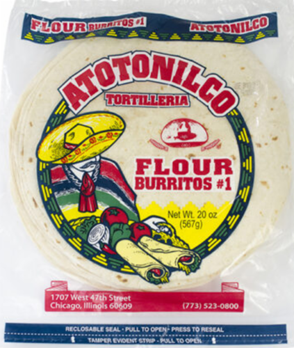 Atotonilco Tortilla Flour Burritos #1 Perspective: front