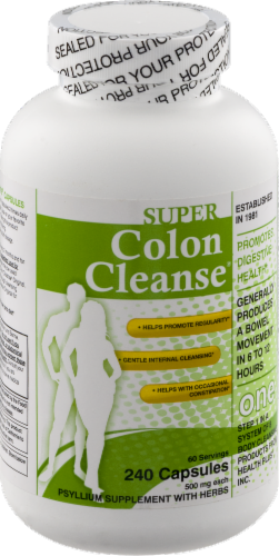 Health Plus Super Colon Cleanse 500 mg Perspective: front