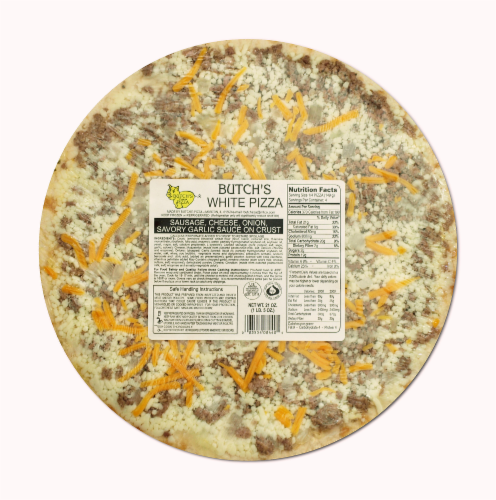 Butch's White Garlic Original Crust Frozen Pizza Perspective: front