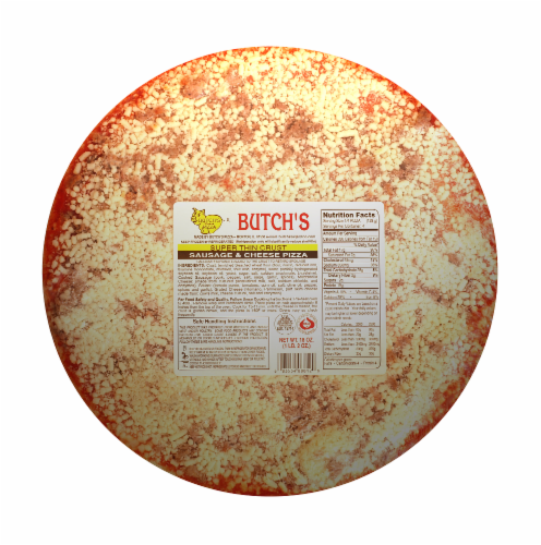 Butch's Sausage and Cheese Original Crust Frozen Pizza Perspective: front