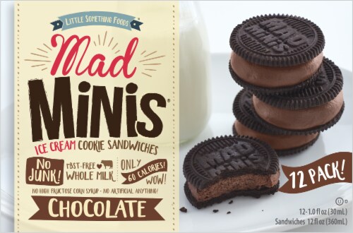 Mad Minis Chocolate Ice Cream Cookie Sandwiches Perspective: front
