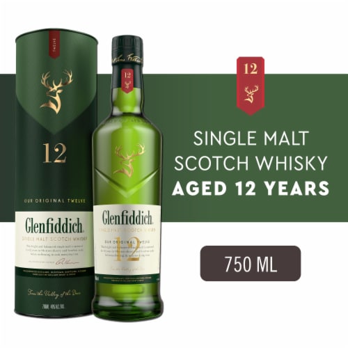 Glenfiddich 12 Year Old Single Malt Scotch Whisky Perspective: front