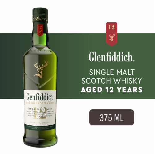 Glenfiddich 12 Year Old Single Malt Scotch Whisky, 375 mL