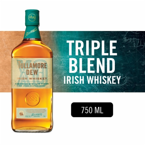 Tullamore D.E.W. XO Rum Cask Finish Triple Distilled Irish Whiskey Perspective: front