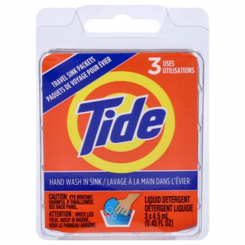 Tide Travel Sink Packets Laundry Detergent Pods Perspective: front