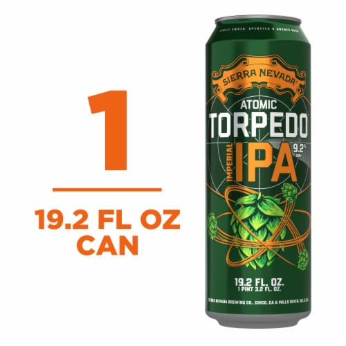 Sierra Nevada Atomic Torpedo West Coast Juicy Imperial IPA Craft Beer Perspective: front