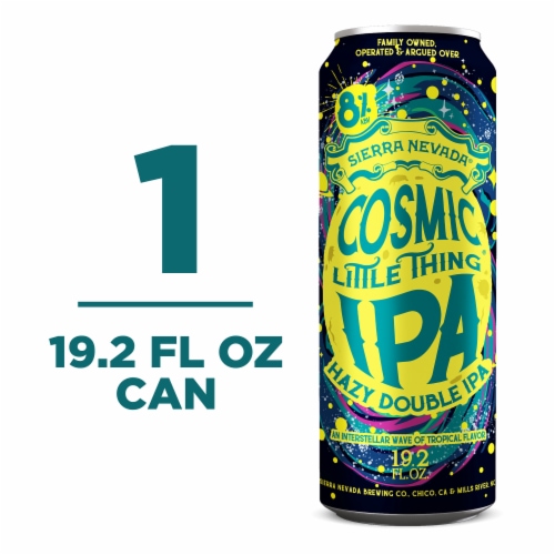 Sierra Nevada Cosmic Little Thing Hazy Double IPA Craft Beer Perspective: front