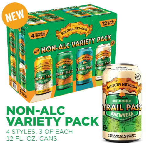 Sierra Nevada Trail Pass Non-Alc Variety Pack Craft Beer Perspective: front