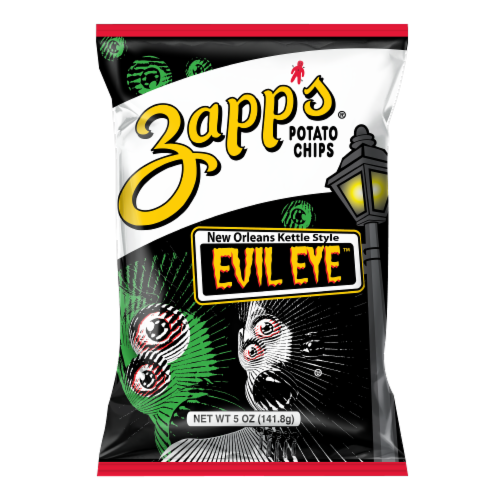 Zapp's Evil Eye New Orleans Kettle Style Potato Chips Perspective: front