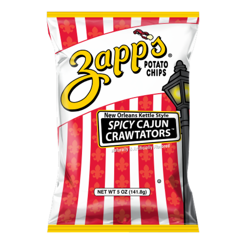 Zapp's Spicy Cajun Crawtators Potato Chips Perspective: front