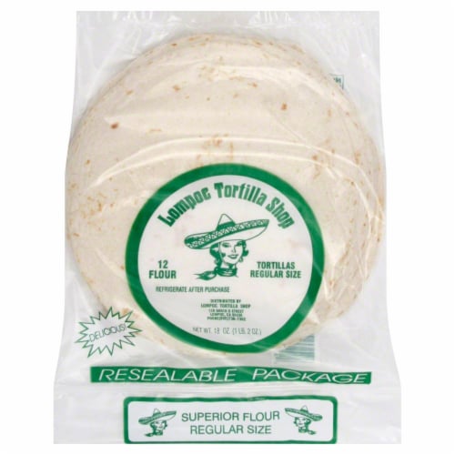 Lompoc Tortilla Shop Regular Size Flour Tortillas Perspective: front