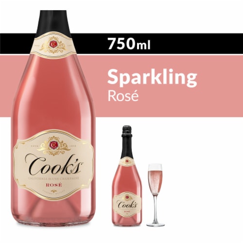 Cook's California Champagne Sweet Rose Sparkling Wine Perspective: front