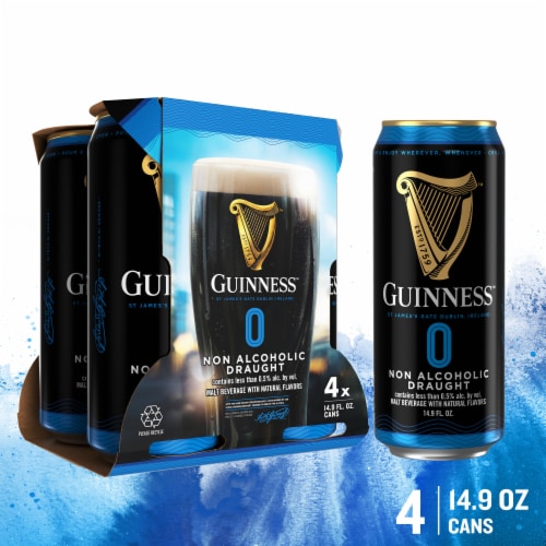 Guinness Draught 0 Non Alcoholic Stout Beer Perspective: front