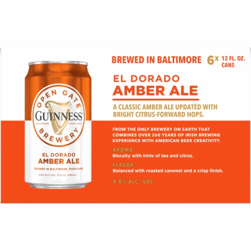 Guinness El Dorado Amber Ale Beer Perspective: front