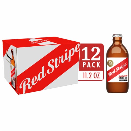 Red Stripe Lager Beer, 12 Pack, 11.2 fl oz Bottles Perspective: front