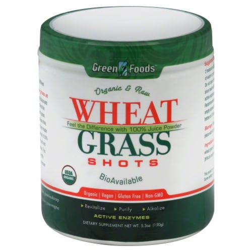 Green Foods Organic & Raw Wheat Grass Shots Perspective: front