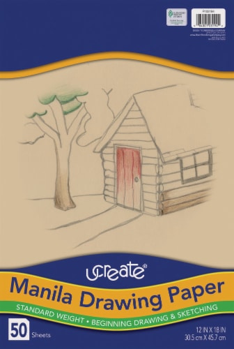 UCreate® Manila Drawing Paper Standard Weight Perspective: front