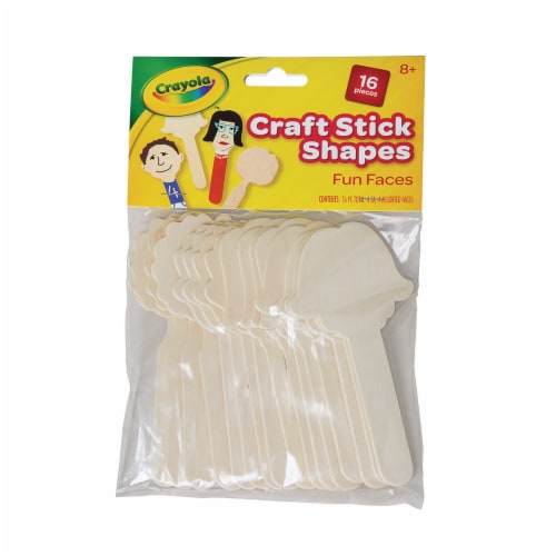 Crayola Fun Faces Craft Stick Shapes - 16 Piece Perspective: front