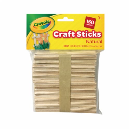 150 Piece Craft County Flat Natural Wood Craft Sticks Popsicle