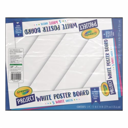 Crayola Project Poster Board - 5 Pack - White, 11 x 14 in - Kroger