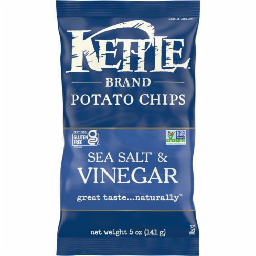 Kettle Brand Potato Chips, Salt & Vinegar Kettle Chips, 5 Oz Perspective: front