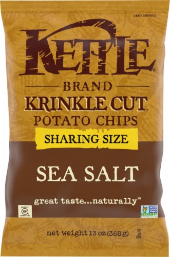 Kettle Brand Sea Salt Krinkle Cut Potato Chips Sharing Size Perspective: front