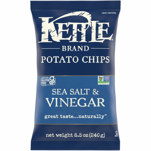 Kettle Brand Potato Chips Sea Salt And Vinegar Kettle Chips Perspective: front